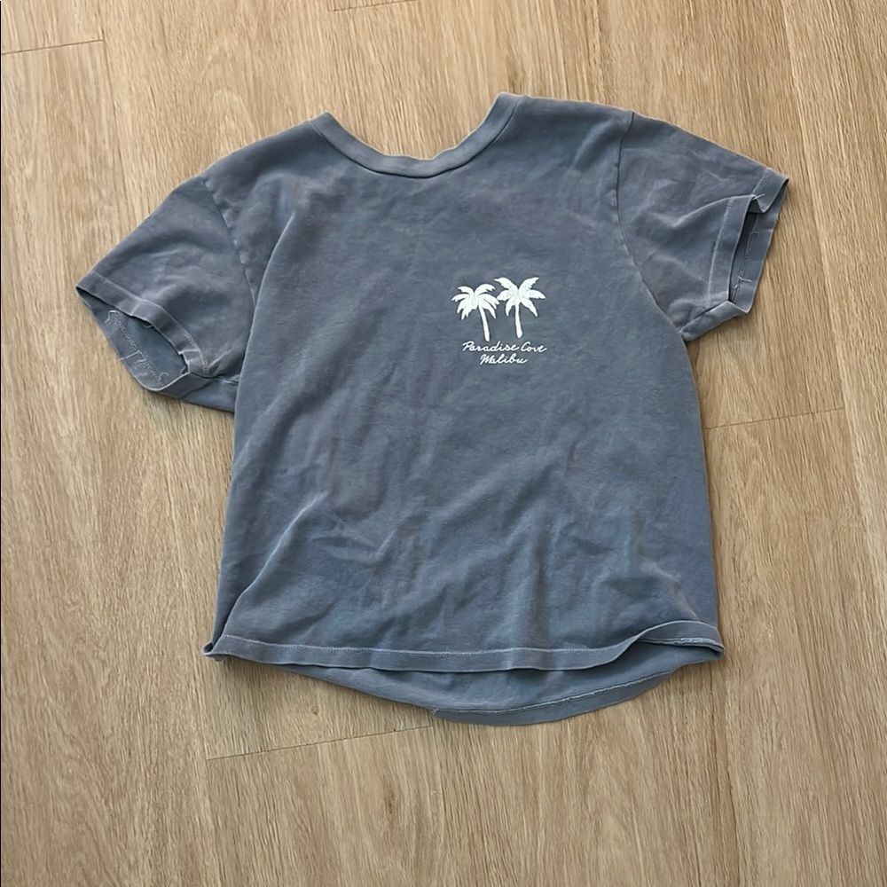 Brandy Melville Blue and White Short Sleeve Tee